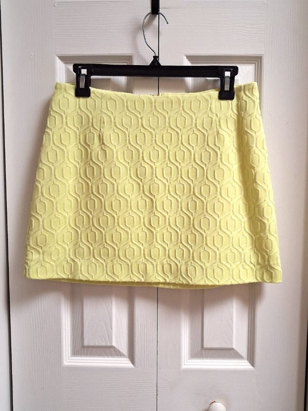 LILLY PULITZER Bright Yellow Geometric Textured Mini Skirt sz 6